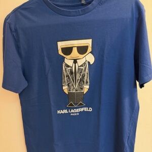 Karl Lagerfeld Paris Flat Head KL Logo Short Sleeve T-shirt, Size Medium